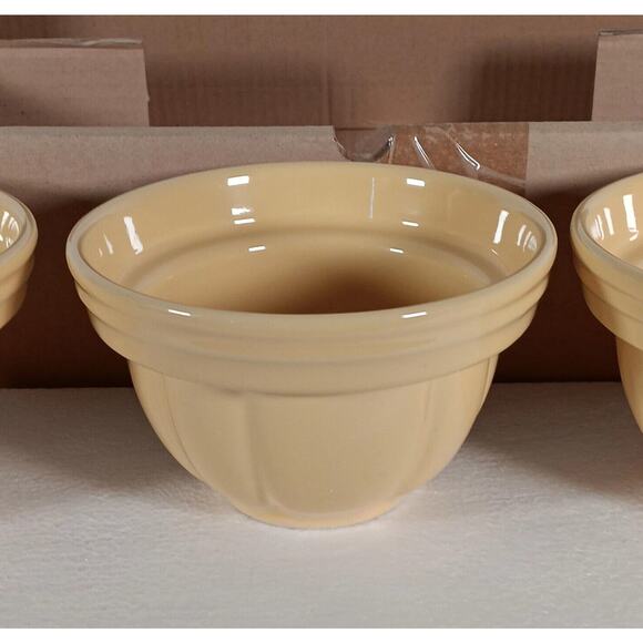 Celebrating Home Stoneware Collection Bowls Somerset Harvest Yellow Set Of 3 - Picture 5 of 10